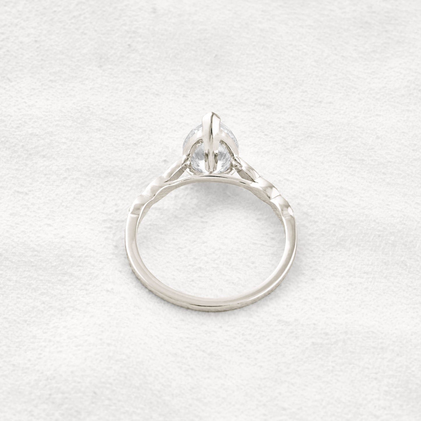 1.93 CT Pear Cut Pave Moissanite Diamond Engagement Ring