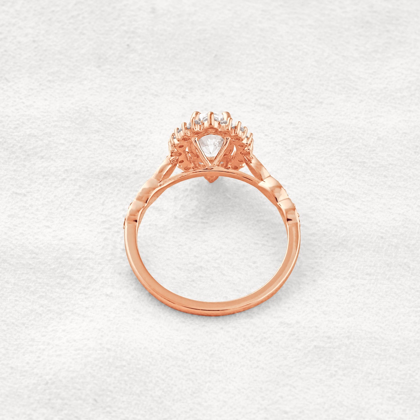 1.33 CT Oval Cut Halo & Pave Moissanite Diamond Engagement Ring