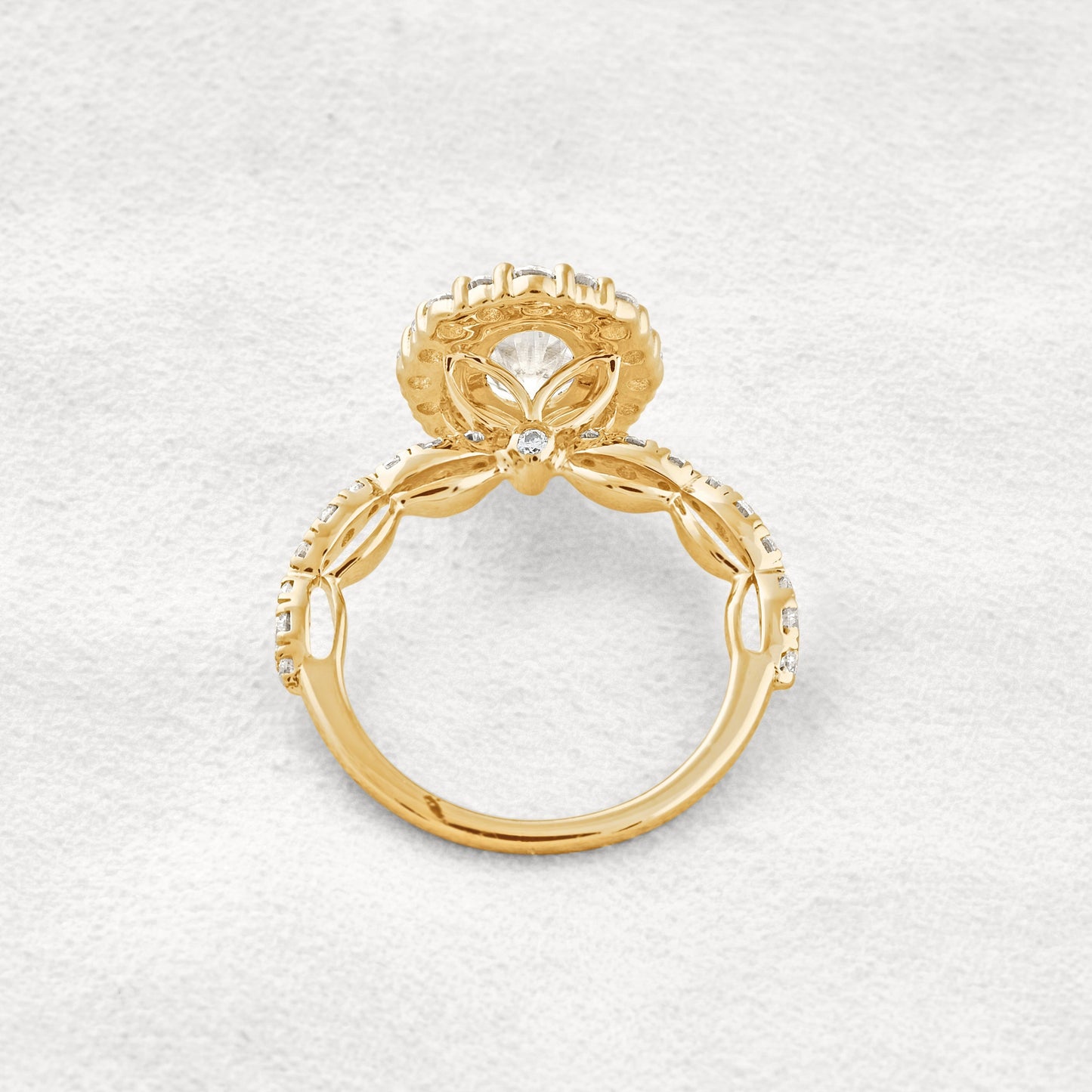 1.33 CT Oval Cut Halo & Pave Moissanite Diamond Engagement Ring In Rose Gold