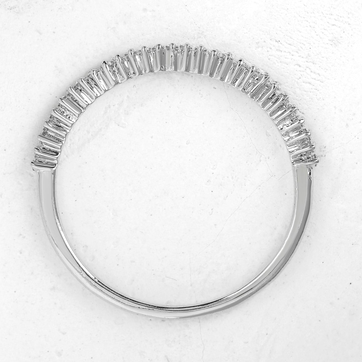 Round Moissanite Half Eternity Stacking Wedding Band