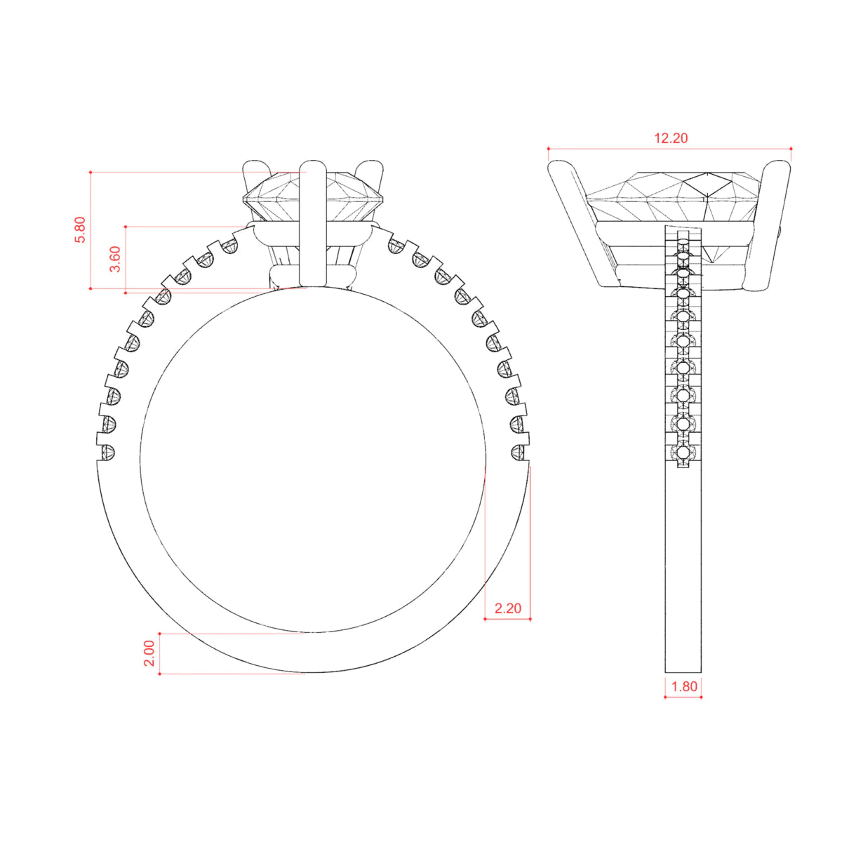 1.33 CT Pear Moissanite Diamond Solitaire Engagement Ring
