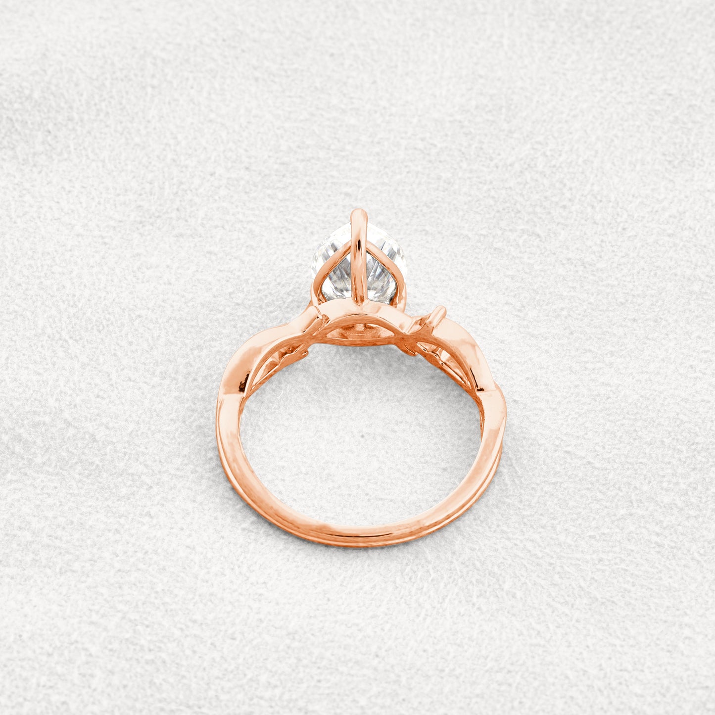 1.93 CT Pear Cut Criss Cross Moissanite Engagement Ring