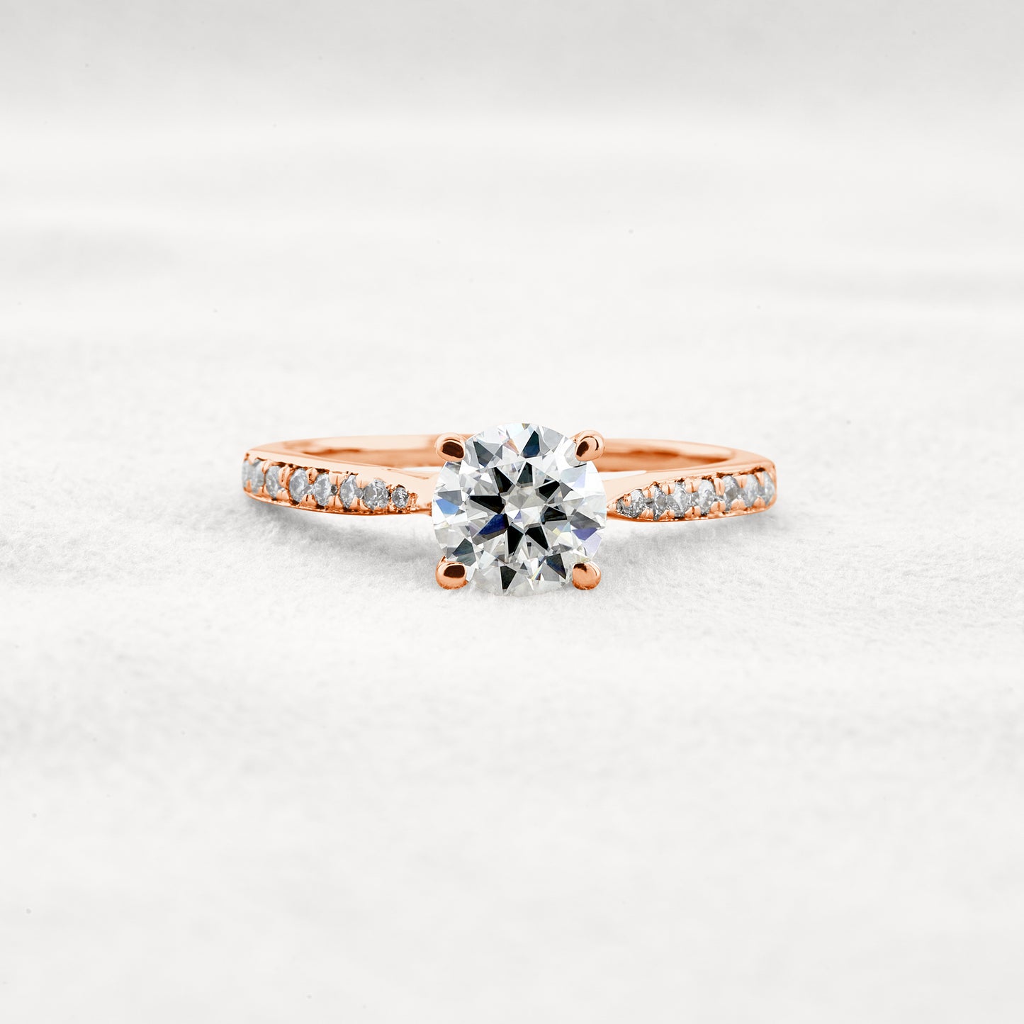 1 CT Round Cut Pave Moissanite Engagement Ring