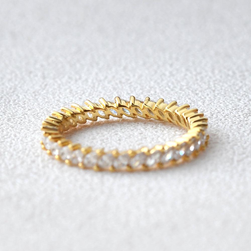 0.96 CT Marquise Moissanite Diamond Full Eternity Wedding Band