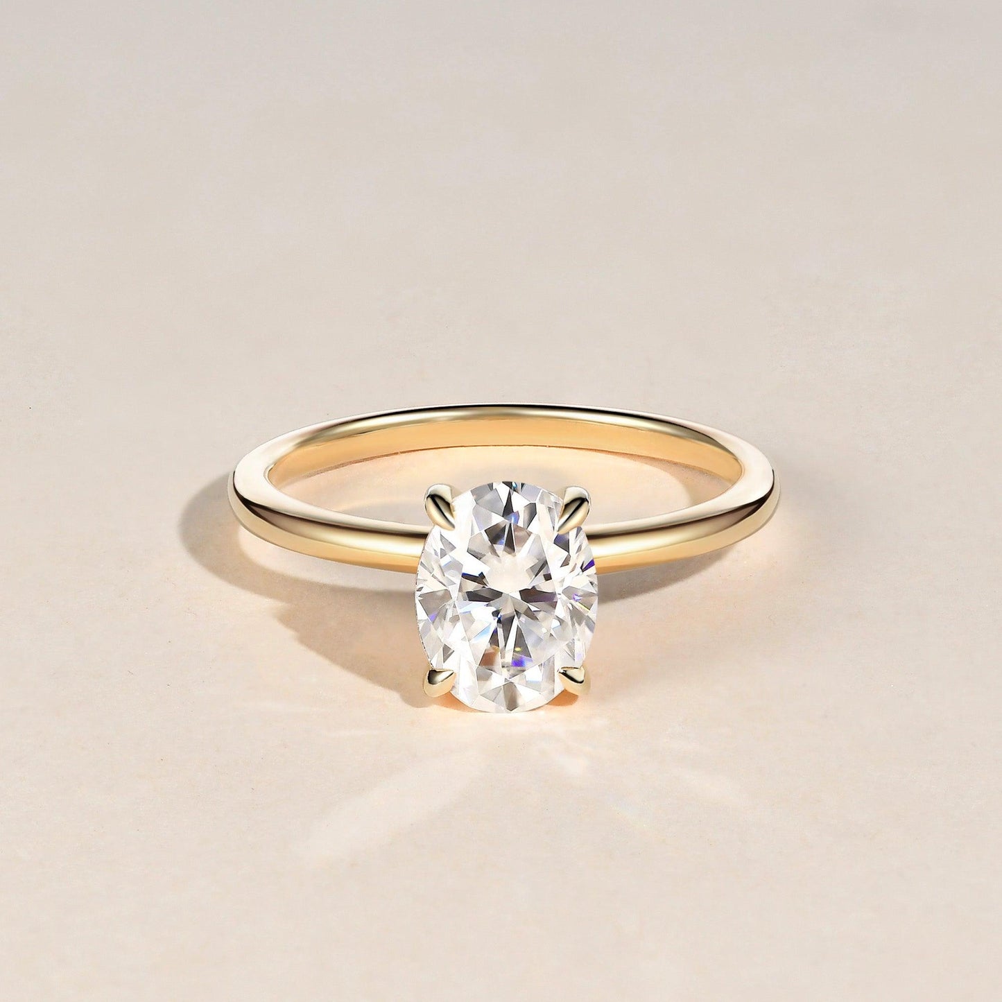 1.33 CT Oval Moissanite Diamond Solitaire Engagement Ring