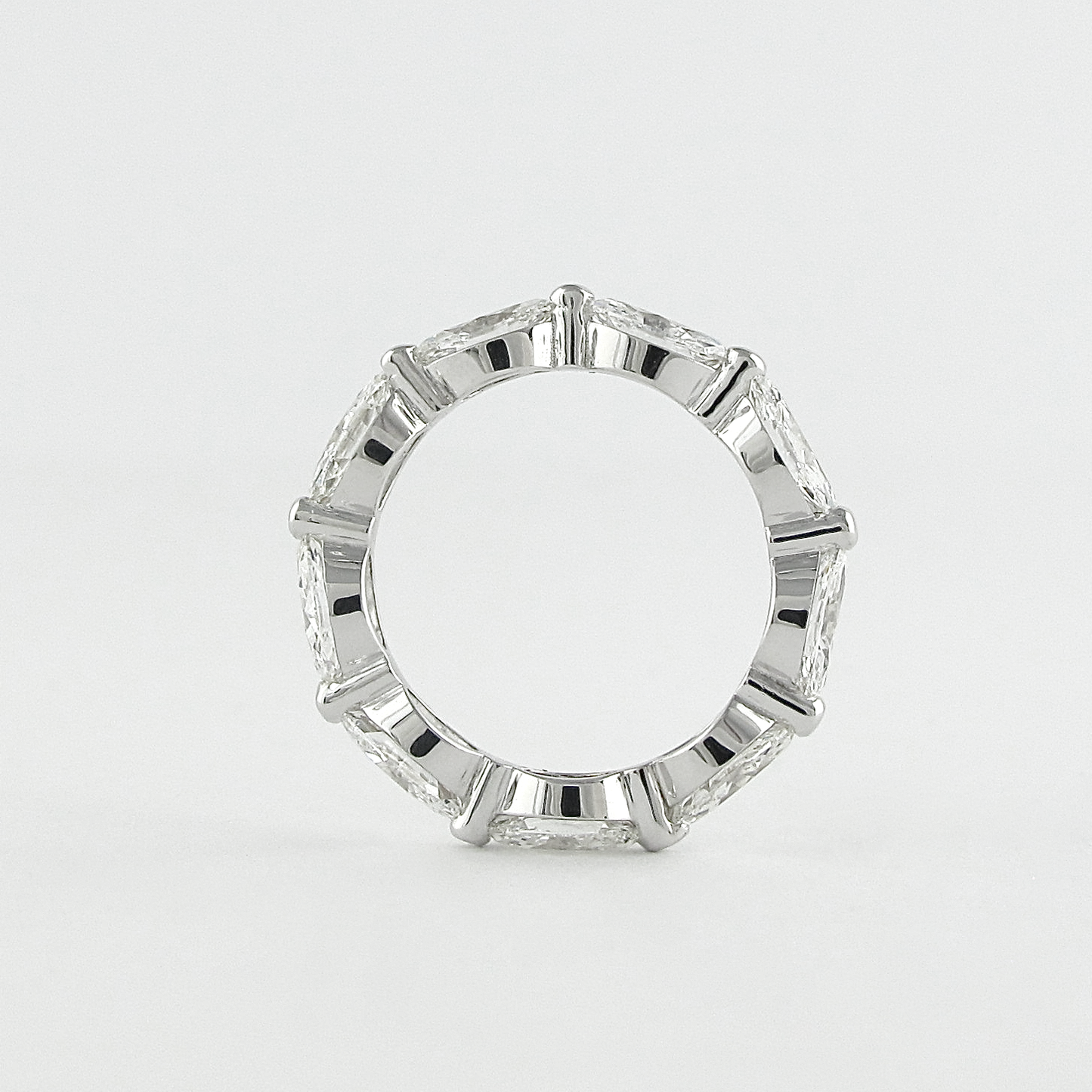 2.1 CT Marquise Moissanite Diamond Bubble Prong Wedding Band