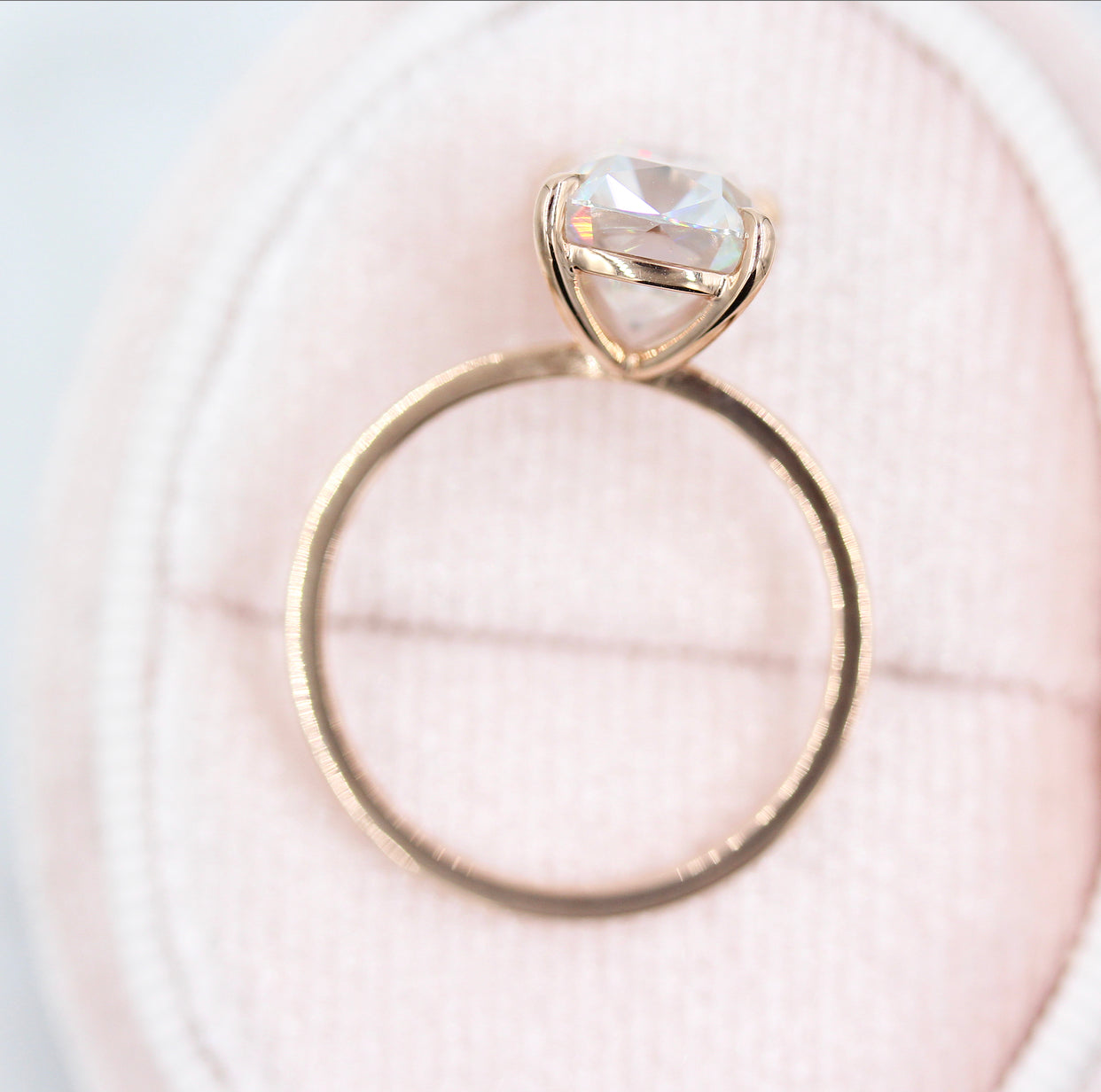 3.63 CT Elongated Cushion Moissanite Diamond Solitaire Engagement Ring