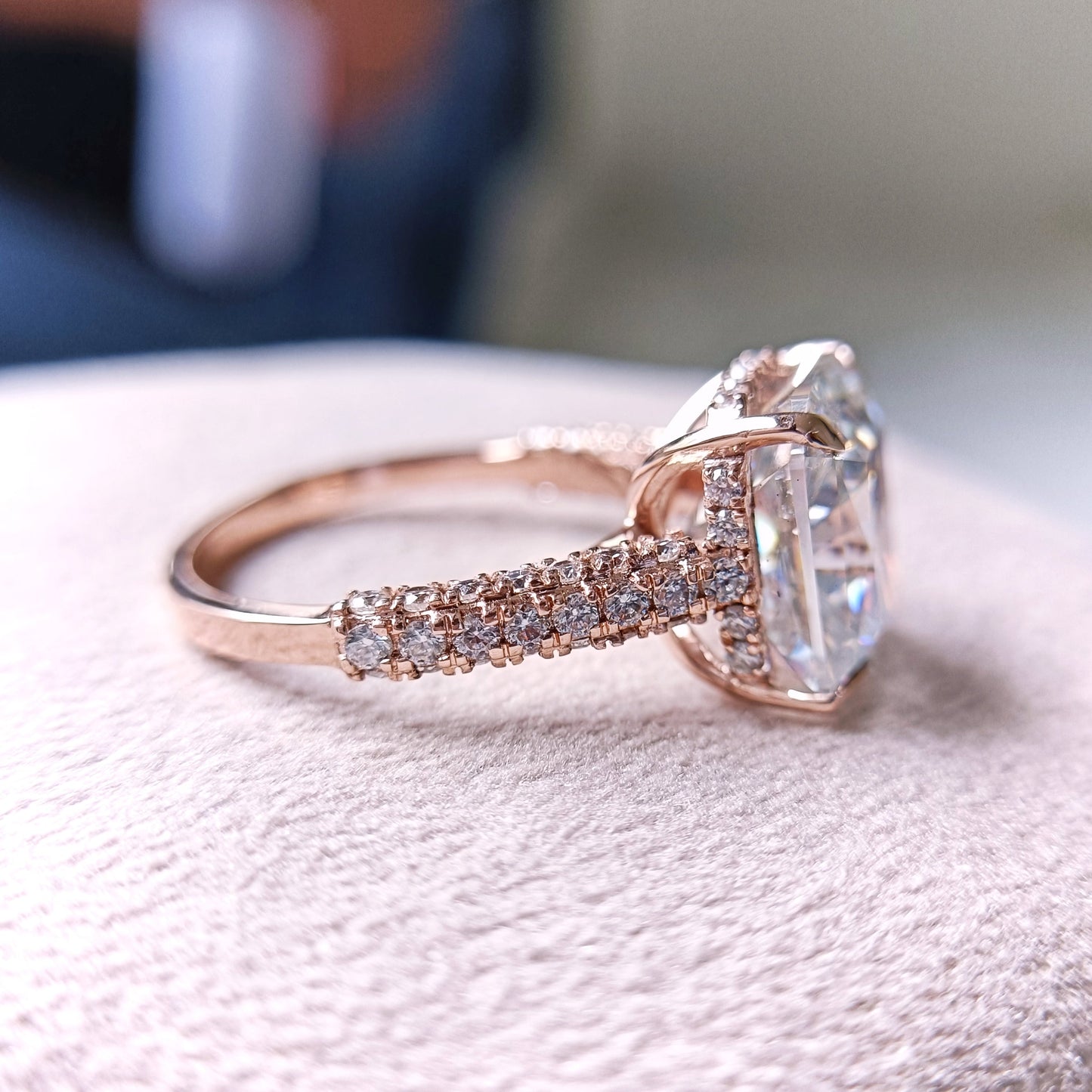 5.0 CT Radiant Cut Moissanite Diamond Engagement Ring