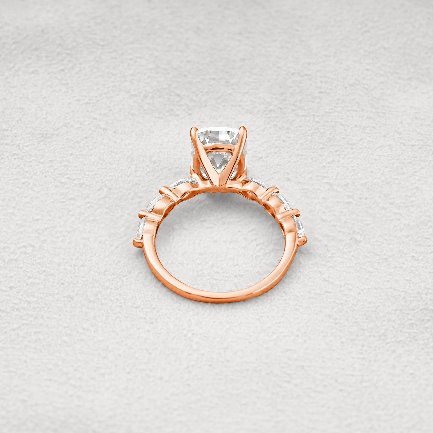 2.67 CT Elongated Cushion Cut Pave Moissanite Engagement Ring