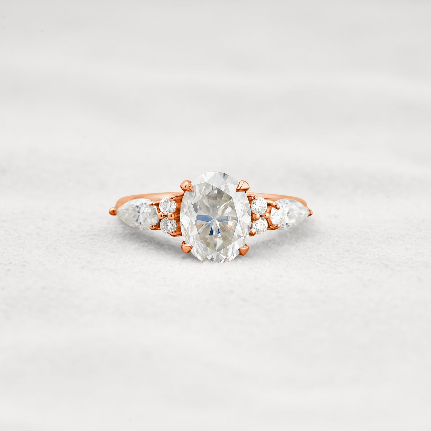 1.91 CT Oval Cut Pave Moissanite Engagement Ring