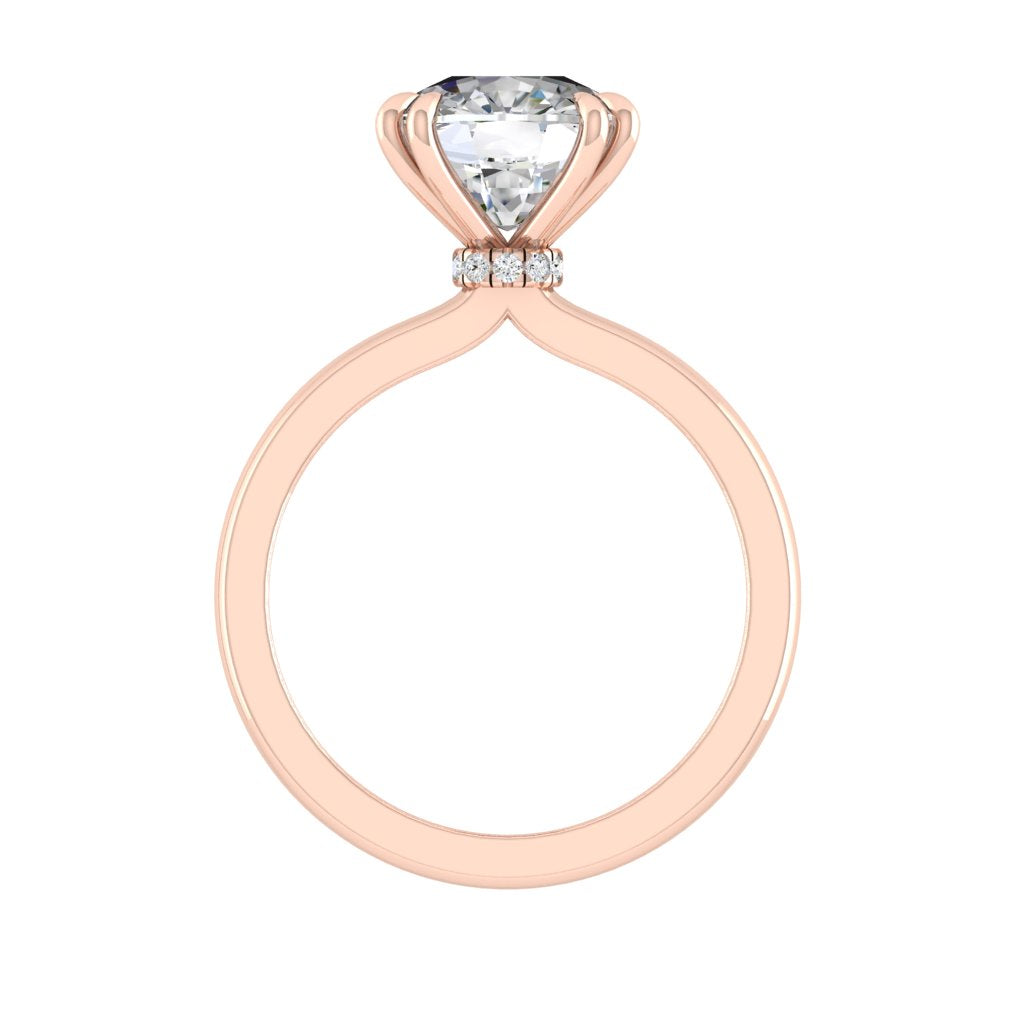 2.0 CT Cushion Moissanite Diamond Hidden Halo Engagement Ring