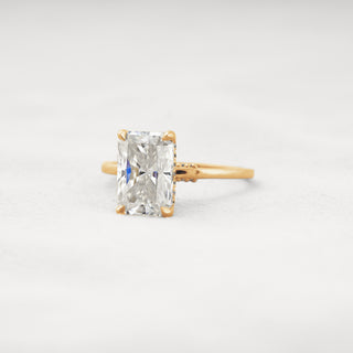 4.15 CT Radiant Cut Hidden Halo Moissanite Diamond Engagement and Wedding Ring