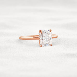 2.3 CT Radiant Cut Solitaire Moissanite Diamond  Engagement Ring In Rose Gold