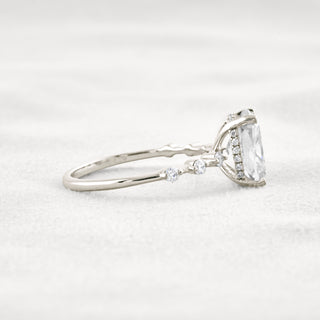4 CT Cushion Cut Moissanite Diamond Engagement Ring & Wedding Ring