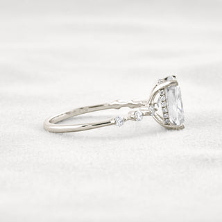 4 CT Cushion Cut Moissanite Diamond Engagement Ring & Wedding Ring In White Gold