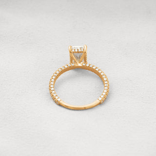 3CT Radiant Moissanite Hidden Halo setting Diamond Engagement and Wedding Ring