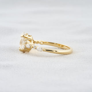 2.1 CT Oval Cut Moissanite Diamond Engagement Ring & Wedding Ring