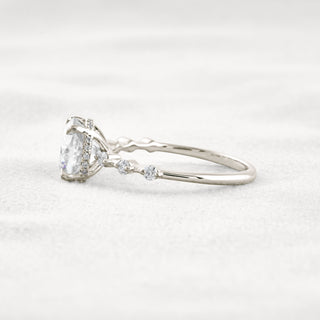 2.15 CT Cushion Cut Moissanite Diamond Engagement Ring & Wedding Ring In Rose Gold