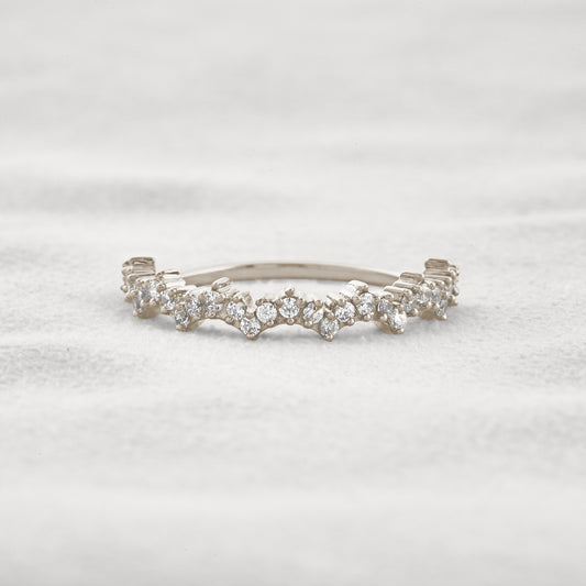 0.26 CT Round Shaped Moissanite Wedding Band