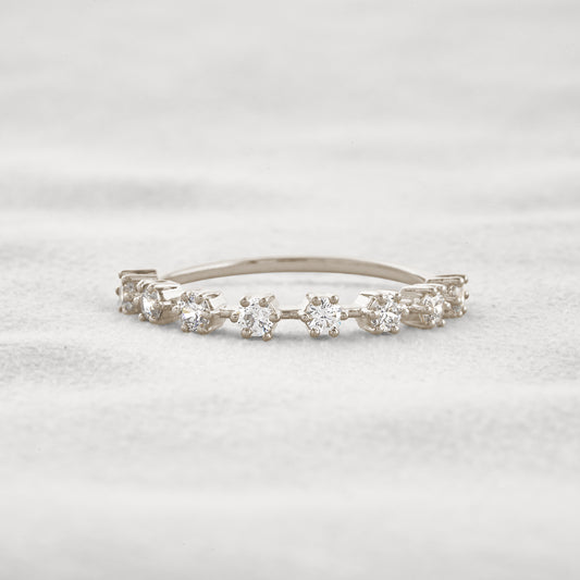 0.67 CT Round Shaped Half Eternity Moissanite Wedding Band