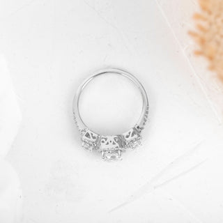 1 CT Round Cut Halo Moissanite Diamond Engagement Ring