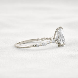 1.93 CT Pear Cut Moissanite Diamond Engagement Ring & Wedding Ring