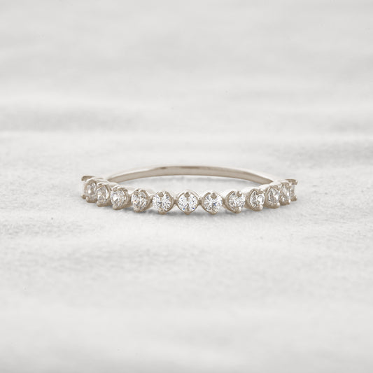 0.48 CT Round Shaped Half Eternity Moissanite Wedding Band