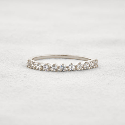 0.42 CT Round Shaped Half Eternity Moissanite Wedding Band