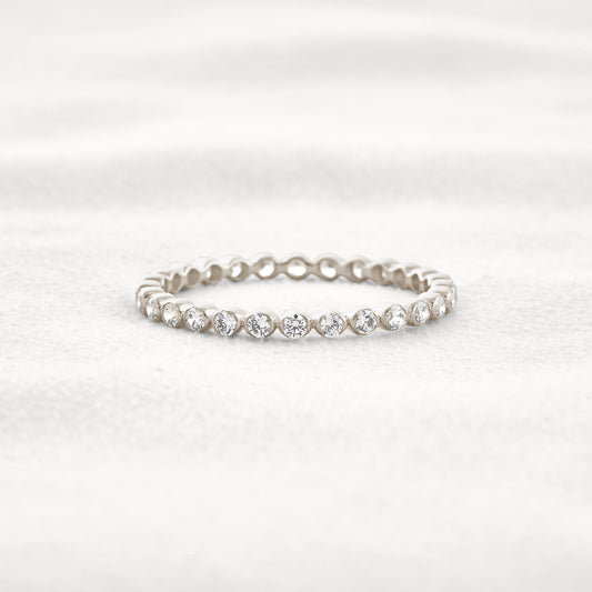 0.75 CT Round Shaped Full Eternity Moissanite Wedding Band