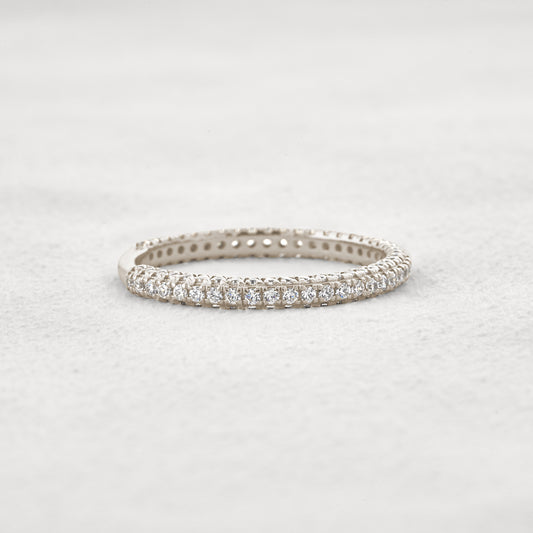 0.84 CT Round Shaped Full Eternity Moissanite Wedding Band