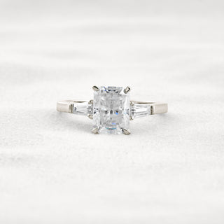 2.3 CT Radiant Cut Moissanite Diamond Engagement Ring & Wedding Ring In White Gold