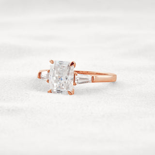 2.3 CT Radiant Cut Moissanite Diamond Engagement Ring & Wedding Ring In Rose Gold