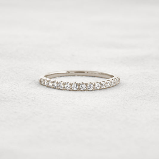 0.29 CT Round Shaped  Half Eternity Moissanite Wedding Band