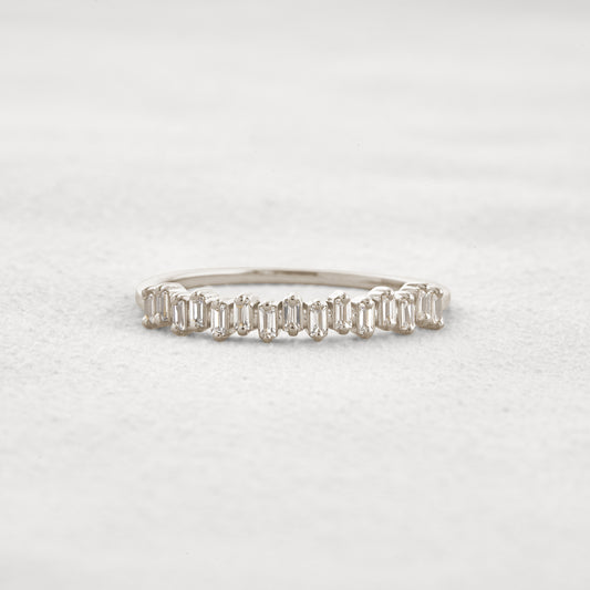 0.38 CT Baguette Shaped Moissanite Wedding Band