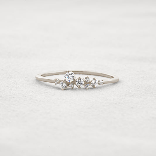 0.3 CT Round Shaped Cluster Moissanite Wedding Band