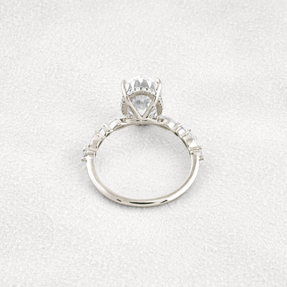 4 CT Oval Cut Moissanite Diamond Engagement Ring & Wedding Ring