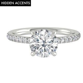 1.85 CT Round Moissanite Diamond Hidden Halo Engagement Ring