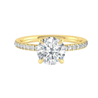 1.85 CT Round Moissanite Diamond Hidden Halo Engagement Ring