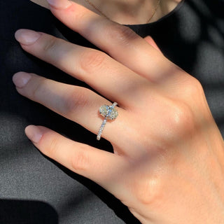 1.91 CT Oval Moissanite Diamond Hidden Halo Engagement Ring