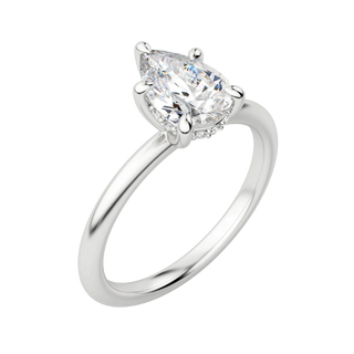 1.33 CT Pear Moissanite Diamond Hidden Halo Engagement Ring