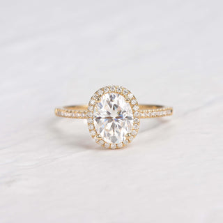 1.91 CT Oval Moissanite Diamond Halo Engagement Ring