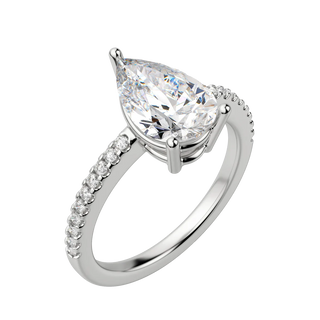 1.33 CT Pear Moissanite Diamond Solitaire Engagement Ring