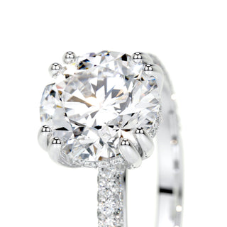 3.0 CT Round Brilliant Cut F Color and VS2 Clarity Diamond Engagement Ring