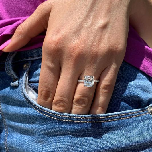 1.20 CT Cushion Moissanite Diamond Solitaire Engagement Ring