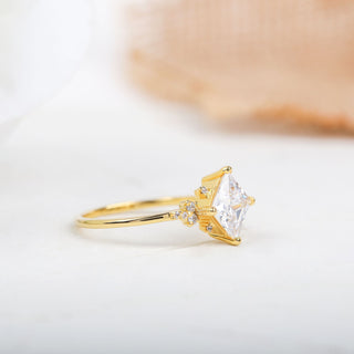 1.35 Princess Cut Solitaire Moissanite Diamond Engagement Ring