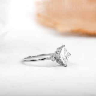 1.35 Princess Cut Solitaire Moissanite Diamond Engagement Ring