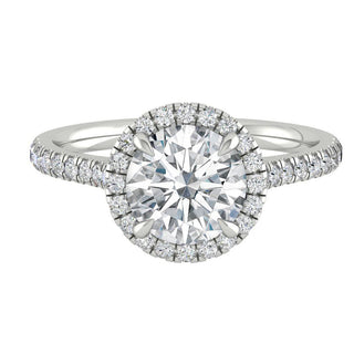1.5 CT Round Moissanite Diamond Halo Engagement Ring