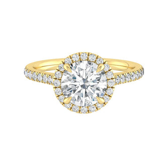 1.5 CT Round Moissanite Diamond Halo Engagement Ring