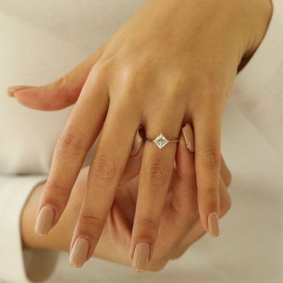 1.18 CT Princess Moissanite Diamond Solitaire Engagement Ring