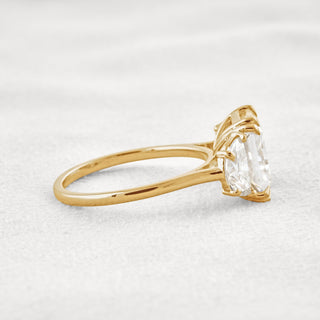 3.24 CT Radiant Cut 3 Stones Moissanite Diamond Engagement Ring In Rose Gold